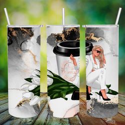 girl boss tumbler wrap, fashion girl tumbler png, digital download, boss girl tumbler, girl boss decal, office tumbler