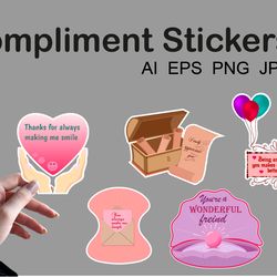 Compliment stickers. Cliparts.