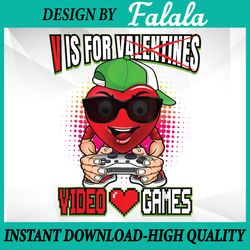 gamer boys teen valentines day v is for video games png, video games valentine, valentine day png, digital download