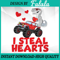 i steal hearts png, t-rex png, valentine dinosaur png, heart png, valentine day png, digital download