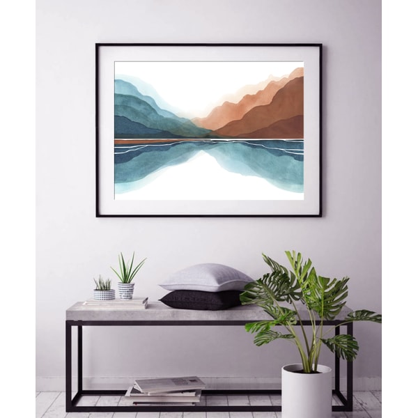 Hawaii Abstract Example Oahu Art Print Hawaii Mountains Wall Art Landscape Abstract | Inspire ...