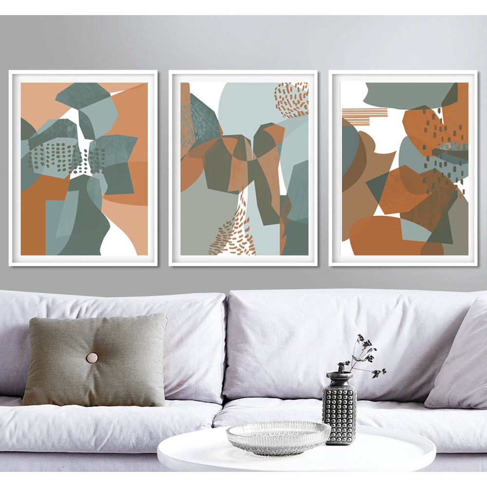 Abstraction triptych of 3 prints, you can download