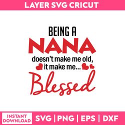being a nana doesn't make me old it make me blessed  svg, png dxf eps file