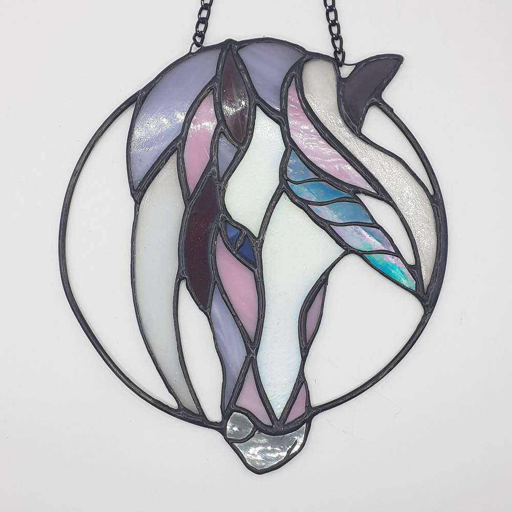 Stained Glass Unicorn Suncatcher Stained Glass Window Hanging Stained Glass Horse Dreamcatcher Fairy Tale Ornament 0