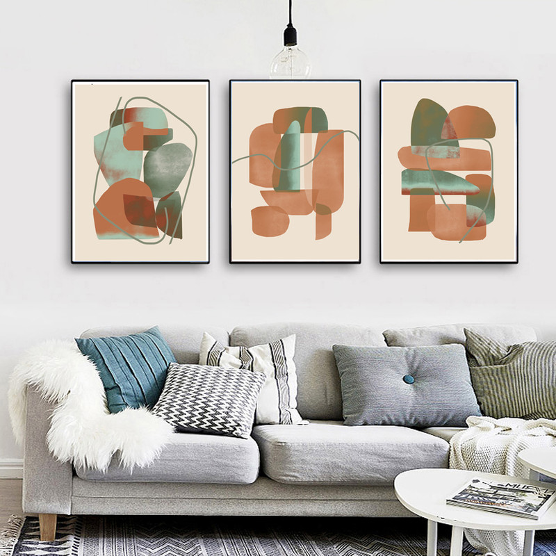 Abstract geometric prints of 3 which are easy to download