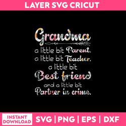 grandma alittle bit parent alittle bit teacher alittle bit best friend and a little bit partuer in crime svg