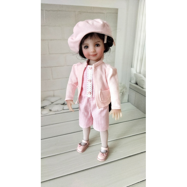 Little Darling doll dress pink and white set with top.jpg