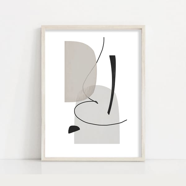 Gray Wall Art Set Of 3 Prints Abstract Ceometric Poster Down - Inspire ...
