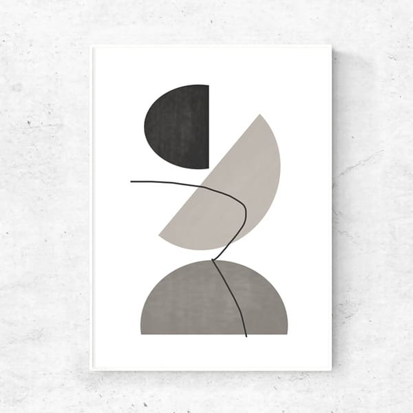 Gray Wall Art Set Of 3 Prints Abstract Ceometric Poster Down - Inspire ...