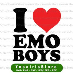 i love emo boys svg png, valentine's day svg,  happy valentine's day svg png, valentine svg clipart vector shirt, dxf