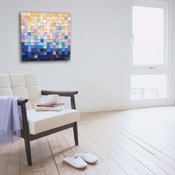 abstract wooden wall decor gray and gold, modern abstract wood wall art for living room wall decor, 3d wall decor