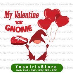 Gnomes Valentine's Day Svg, My Valentine Is Gnome Valentines svg png, Valentines Day, Valentines Day Gift