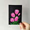 Pink-tulips-painting-flowers-acrylic-on-black-canvas-small-wall-decor.jpg