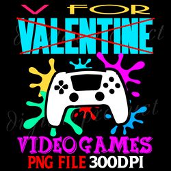 v is for valentine video games png digital file