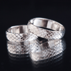 Silver scale ring