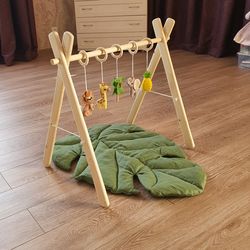 Wooden Baby Play Gym, safari gym toys, baby gym with or without toy set, mat baby gym, Activity Gym and Baby Gift