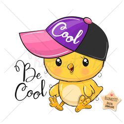 cute cartoon chicken boy png, clipart, sublimation design, cool, print, clip art, cap