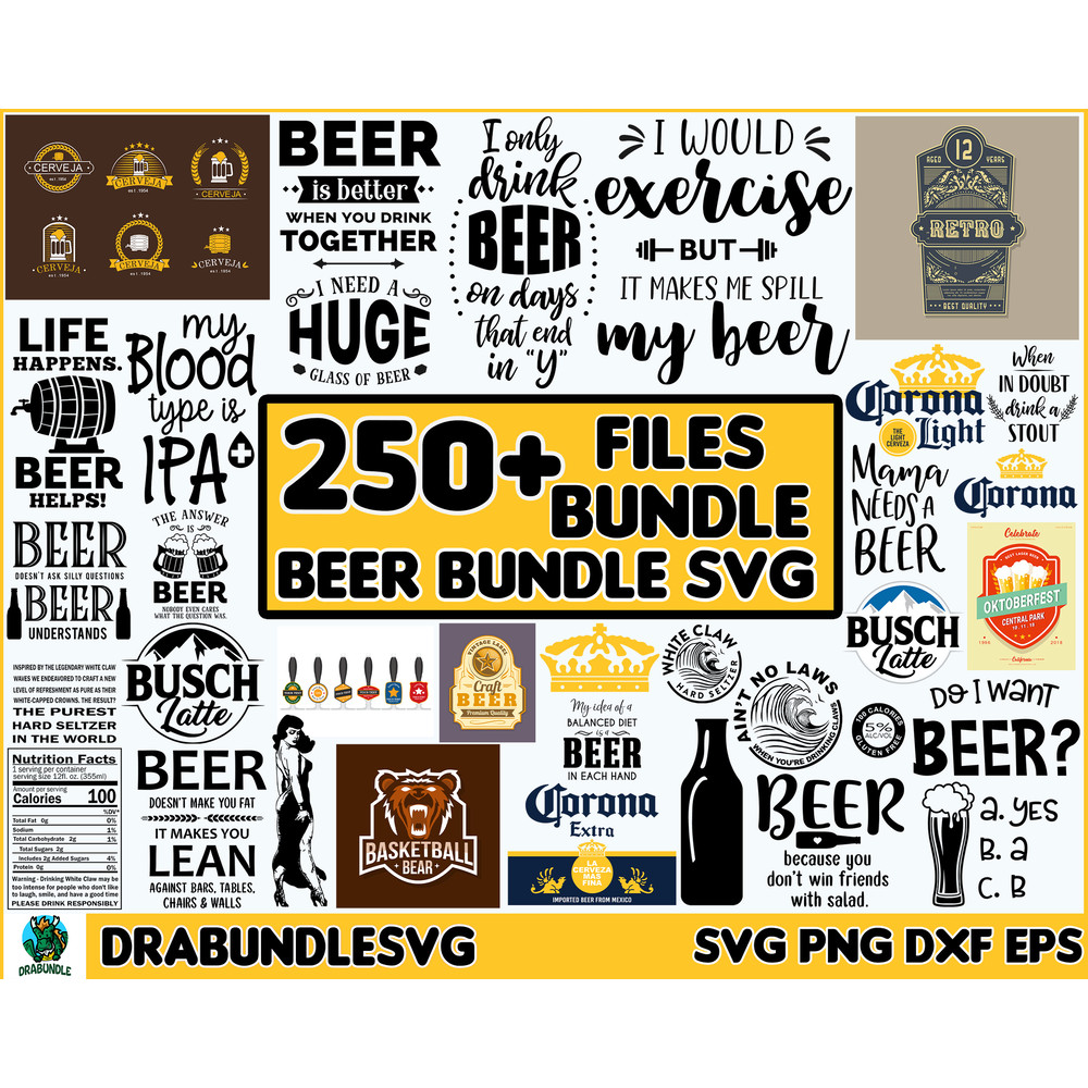 250 Beer Bundle SVG, alcohol svg, drinking svg, Mug Svg, Beer Glass Svg, Beer Mug Svg, beer clip art, beer cut file, beer vector, beer cricut.jpg