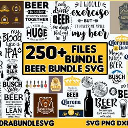 250 beer bundle svg, alcohol svg, drinking svg, mug svg, beer glass svg, beer mug svg, beer clip art, beer cut file, bee