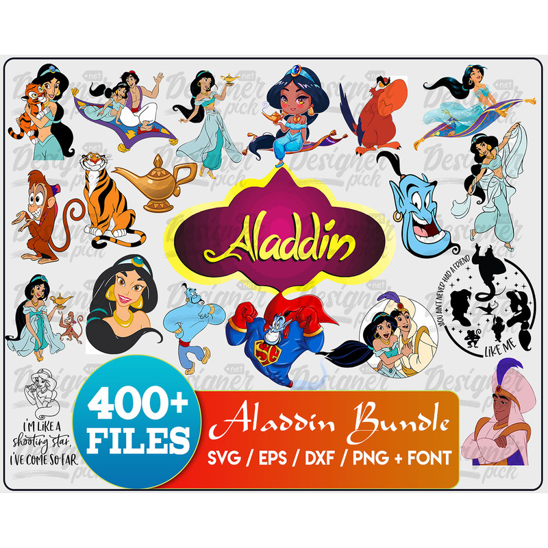 400 Aladdin SVG Bundle , Princess Jasmine,l ayered item ,Genie svg , Instant Download Svg, Png,Cricut, Layered SVG, vector, png, clipart.jpg
