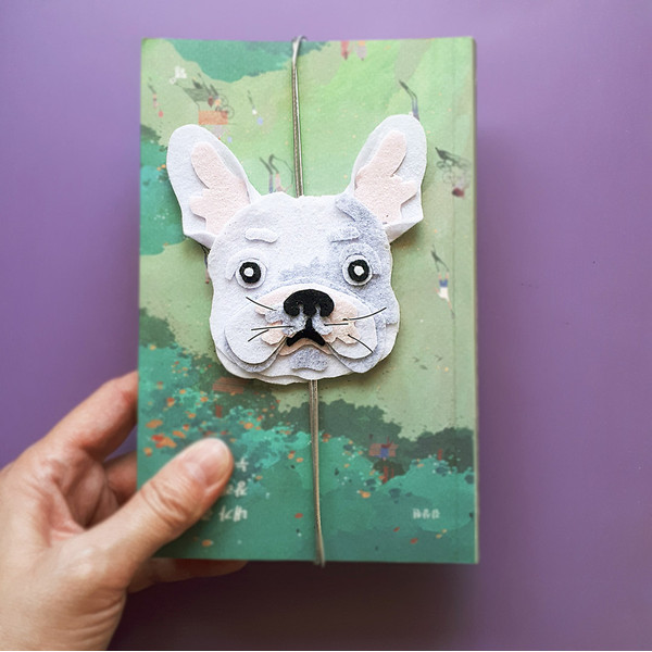 Dog bookmark perfect gift for Booklover , Bulldog pattern.jpg
