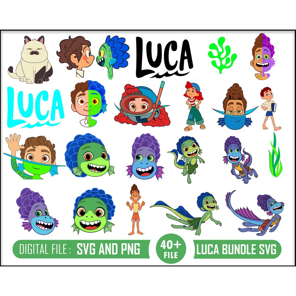 Luca SVG Bundle PNG Clipart for Cricut Instant Digital Download layered images Luca Alberto birthday print cut.jpg