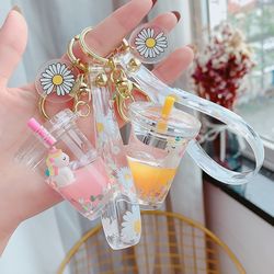 liquid floating unicorn keyring
