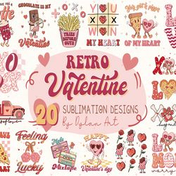 retro valentine png bundle be mine howdy valentine love latte more vibes xo xo bite candy conversation lover babe