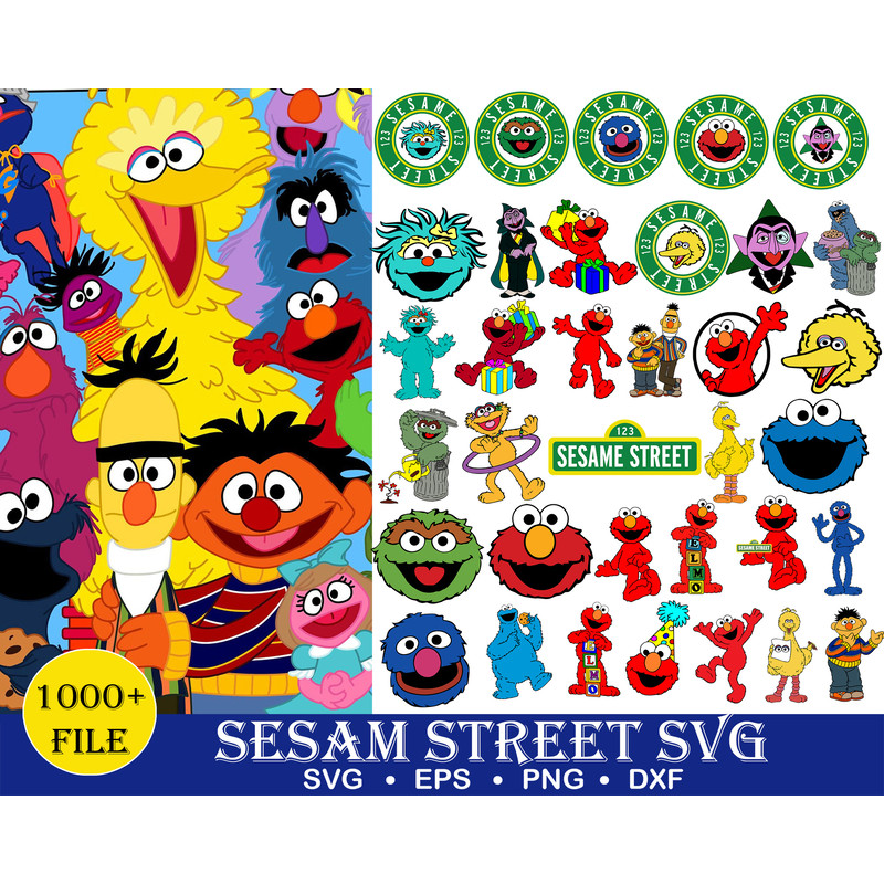 Sesame Monster, Cookie Monster Png Bundle, Street Monster, Red Monster Png, Monster Friends Png, Characters Png, Cut files for Cricut.jpg