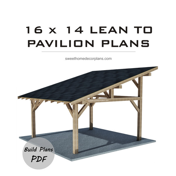 16 x 14  lean to pavilion plans wooden gazebo carport.jpg