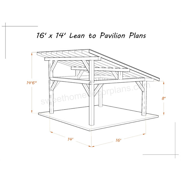 16 x 14  lean to pavilion plans wooden gazebo carport 11.jpg