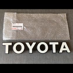 Toyota Genuine White & Black Front Grille Emblem Badge for Land Cruiser 70