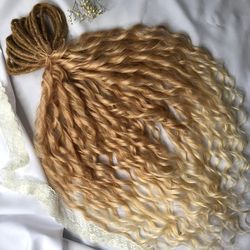Wavy dreads ombre light brown to blonde curly dreads double ended or single ended fake dreadlocks hair extensions