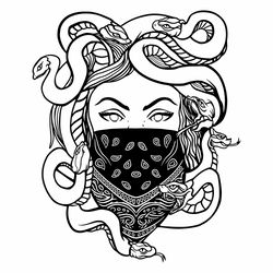 Medusa Vector, Gorgon goddess, Medusa SVG, Woman snake head svg, Gorgona svg, Medusa gorgon svg