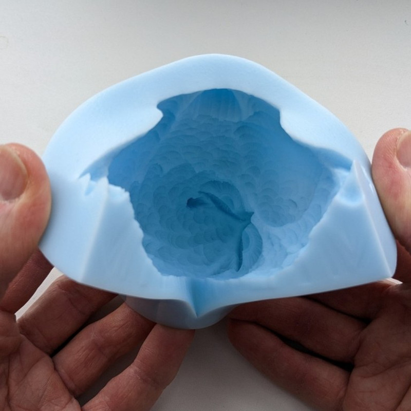 Owl silicone mold open