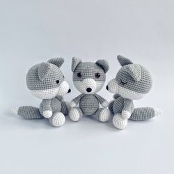 crochet pattern wolf, amigurumi pattern, crochet animals, crochet patterns, crochet toys
