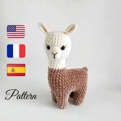 Crochet pattern llama toy,  Crochet amigurumi alpaca, Digital download PDF,