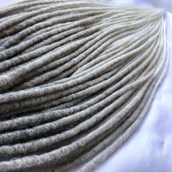Smooth dreads ombre grey to white dreadlocks double ended or single ended fake synthetic silver hair extensions
