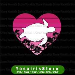 sea turtle svg png, lover retro vintage heart sea turtle svg, funny turtle valentine's day svg
