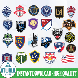 mls soccer league logo svg bundle vector printable logo cut files clipart digital download