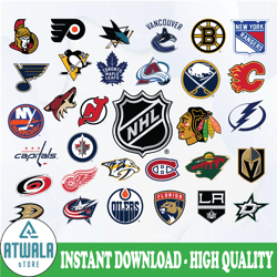 NHL Logo svg Bundle HOCKEY League Logo NHL logo Vector Printable Cut Files Clipart Digital Download