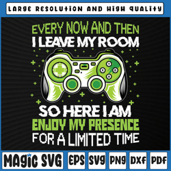 funny video games every now and then i leave my room gaming svg, valentine day, digital download