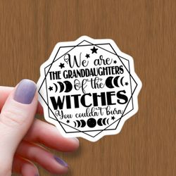 we are the granddaughters of the witches you couldn't burn waterproof glossy sticker, witch sticker