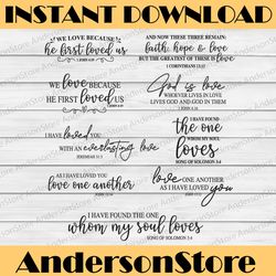 valentine svg valentine's day bundle scripture bundle - 9 digital cut files - svg, dxf & png