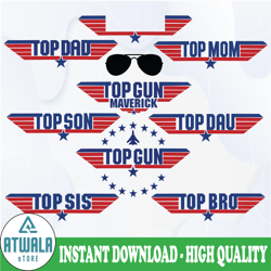 top dad svg, top mom svg, top bro svg, top sis svg, top son svg, top dau svg