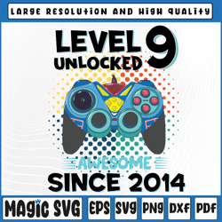 nine 9 years birthday son boy funny gamer 9th 9 year old birthday svg, valentine day, digital download