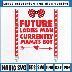 Hearts Bow Tie - Suspenders Valentines Day Toddler Svg, Valentine Day, Digital Download