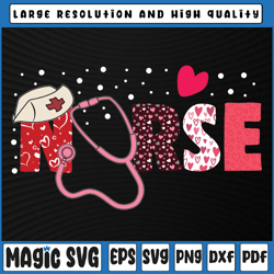 nurses valentines day hearts stethoscope png, love nurses valentine png, valentine day, digital download