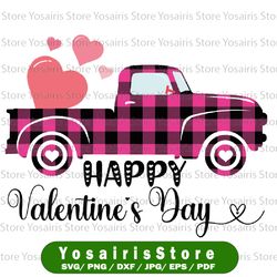 happy valentine's day truck png file, old vintage truck with hearts png , valentine's day, hearts truck