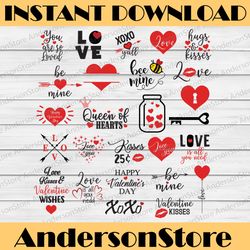 valentine svg bundle, valentine svg, valentine's day svg, heart svg, love clipart, dxf, eps, png, cut file for cricut